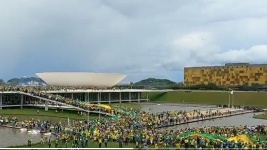 Jair Bolsonaro: Supporters of Jair Bolsonaro are seen.
