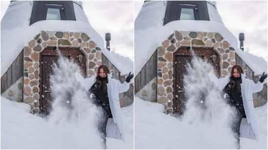 Sonakshi embraced her inner child while playing in the snow and had us drooling.  (Instagram/@aslisona)