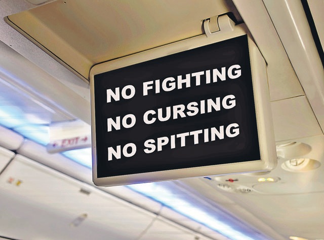 A message on a display screen inside an aircraft. (Photo: Shutterstock) A message on a display screen inside an aircraft. (Photo: Shutterstock)