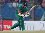 Shakib Al Hasan in action for Bangladesh.