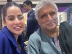 Uorfi Javed with Javed Akhtar in a new photo. Uorfi Javed with Javed Akhtar in a new photo.