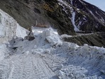 Snow being cleared from the Srinagar-Leh National highway. (PTI Photo)