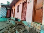 Cracks appear at houses in Joshimath in Chamoli district, Sunday, January 8, 2023. (PTI Photo) Cracks appear at houses in Joshimath in Chamoli district, Sunday, January 8, 2023. (PTI Photo)