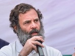 Congress leader Rahul Gandhi's address during the party's 'Bharat Jodo Yatra' in Kurukshetra district on Monday,(PTI) Congress leader Rahul Gandhi's address during the party's 'Bharat Jodo Yatra' in Kurukshetra district on Monday,(PTI)