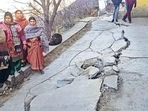 People affected by the gradual ‘sinking’ of Joshimath in Chamoli district of Uttarakhand. (PTI) People affected by the gradual ‘sinking’ of Joshimath in Chamoli district of Uttarakhand. (PTI)