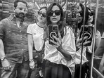 Kareena Kapoor with Saif Ali Khan and Karisma Kapoor. Kareena Kapoor with Saif Ali Khan and Karisma Kapoor.
