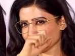 Samantha Ruth Prabhu cried and then wiped away her tears at the Shaakuntalam event. Samantha Ruth Prabhu cried and then wiped away her tears at the Shaakuntalam event.
