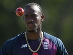 Jofra Archer during a training session. Jofra Archer during a training session.