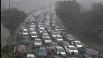 Traffic coming from DND Noida is diverted due to the Ashram flyover being shut, in New Delhi on Monday. (Raj K Raj/HT Photo) Traffic coming from DND Noida is diverted due to the Ashram flyover being shut, in New Delhi on Monday. (Raj K Raj/HT Photo)