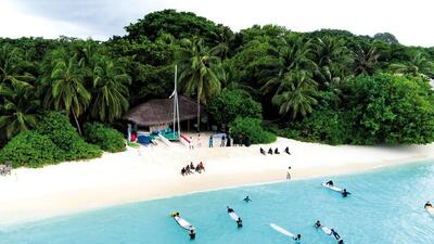 A beginners surfing lesson that mentors local youngsters from the Maldivian island of Dharavandhoo, one of the adopted islands for the Namoona Baa project