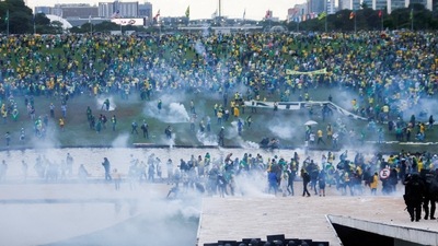 Brazil Anti-Democracy Protests: Supporters of Brazil's former President Jair Bolsonaro demonstrate. (Reuters)