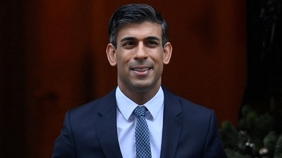 Brazil Anti-Democracy Protests: British Prime Minister Rishi Sunak walks outside Downing Street. (Reuters)