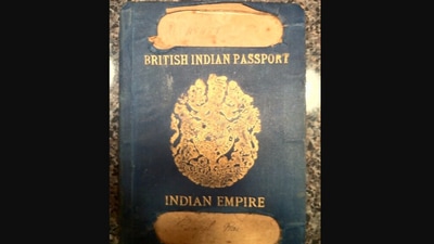 The image shows the ‘British Indian passport’ of a man's grandfather that was issued in 1931. (Twitter/@anshumansingh75)