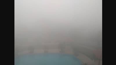 Shared by a Twitter user, the image shows Delhi covered in thick fog. (Twitter/@debimr75)