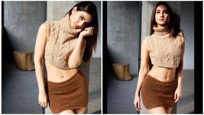 Vaani Kapoor has a very elevated style sense and is often seen surprising the fashion gods with her sartorial wardrobe picks. In her latest Instagram photos, she can be seen setting major winter fashion goals in a turtleneck and skirt. (Instagram/@_vaanikapoor_) Vaani Kapoor has a very elevated style sense and is often seen surprising the fashion gods with her sartorial wardrobe picks. In her latest Instagram photos, she can be seen setting major winter fashion goals in a turtleneck and skirt. (Instagram/@_vaanikapoor_)
