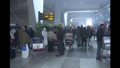 Flights have been delayed due to severe fog. (ANI) Flights have been delayed due to severe fog. (ANI)