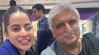 Uorfi Javed with Javed Akhtar in a new photo. Uorfi Javed with Javed Akhtar in a new photo.