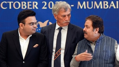 BCCI President Roger Binny with Secretary Jay Shah and Vice President Rajeev Shukla during the 91st Annual General Meeting (PTI) BCCI President Roger Binny with Secretary Jay Shah and Vice President Rajeev Shukla during the 91st Annual General Meeting (PTI)