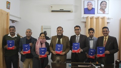 Panjab University officials releasing the revised accounts manual.