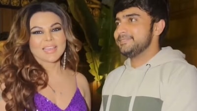 Rakhi Sawant with boyfriend Adil Khan. Rakhi Sawant with boyfriend Adil Khan.