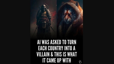 One of the images that shows countries as villains. (TikTok)
