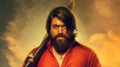Yash in a still from KGF Chapter 2. Yash in a still from KGF Chapter 2.