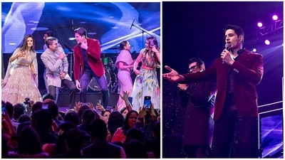 Sidharth Malhotra grooved at an engagement bash in Gurugram. Sidharth Malhotra grooved at an engagement bash in Gurugram.