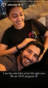 Aditya Seal shared a post to deny rumours of Anushka Ranjan's pregnancy. Aditya Seal shared a post to deny rumours of Anushka Ranjan's pregnancy.