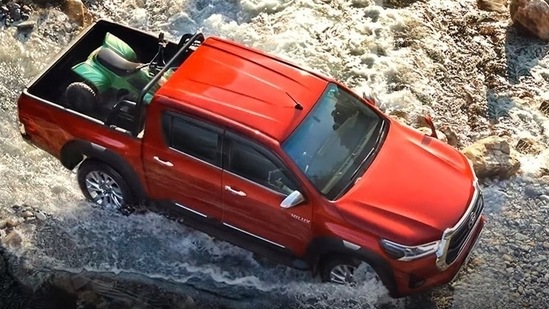 India-spec Toyota Hilux pickup comes with a double cab configuration with seating capacity for five persons.