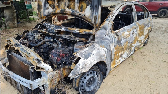 Around 3 am, Major Singh went out of his residence upon hearing some noises and saw that his car parked outside was up in flames (Sourced)