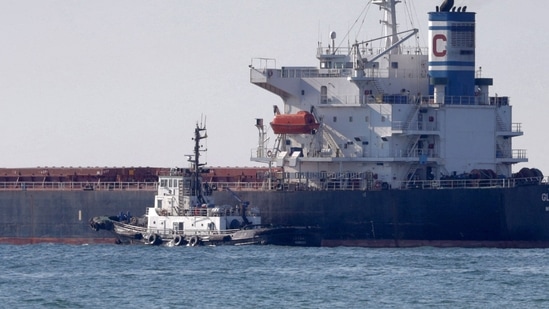 Suez Canal: The Marshall Islands-flagged bulk carrier M/V Glory is seen.(AFP)