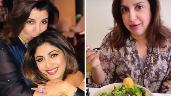 Actor Shilpa Shetty with filmmaker Farah Khan.