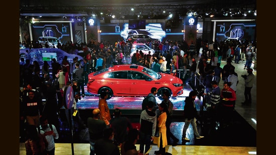 The last edition of the Auto Expo took place in 2020. This time it’s returning after the pandemic. (Photo: Sunil Ghosh/HT (For representational purposes only))
