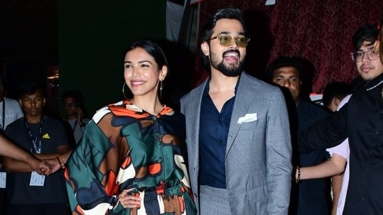 Shriya Pilgaonkar and Bhuvan Bam promoted their web series Taaza Khabar at the Mithibai College fest Kshitij on Sunday. (Varinder Chawla)