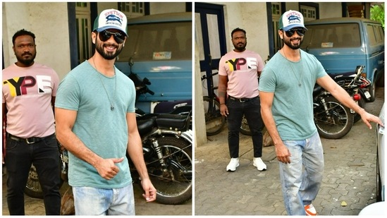 Shahid Kapoor is all set to make his web show debut with Farzi, directed by Raj & DK of The Family Man fame. He was spotted at a dubbing studio on Monday. (Varinder Chawla)