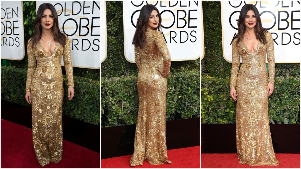 Priyanka chopra gold on sale dress