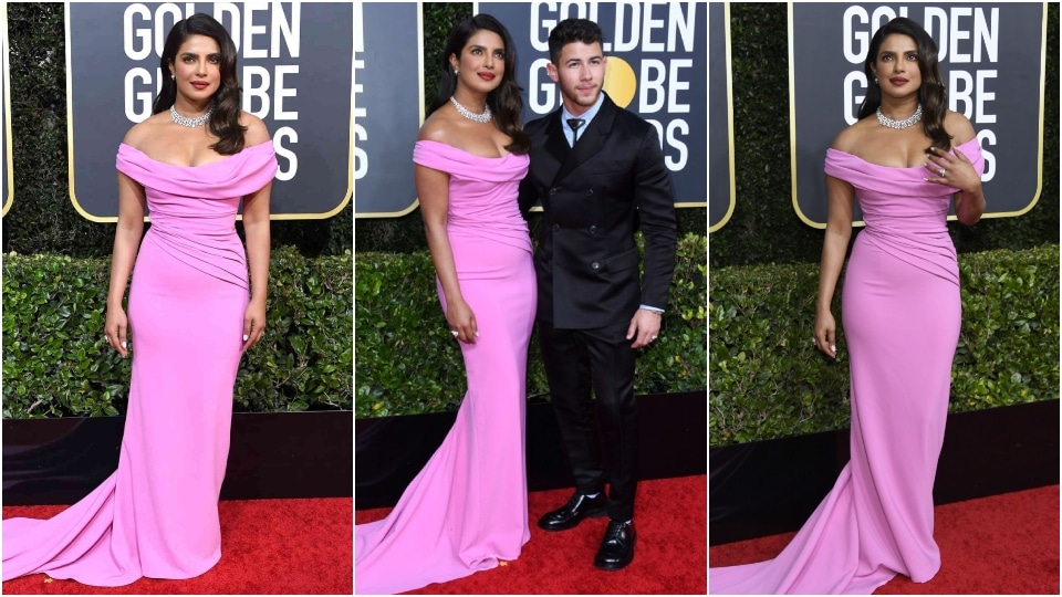 Priyanka Chopra y Nick Jonas en los Globos de Oro 2020.