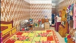 One of the rooms at a makeshift relief camp in Joshimath’s municipal office. (Rajeev Kala/HT photo) One of the rooms at a makeshift relief camp in Joshimath’s municipal office. (Rajeev Kala/HT photo)