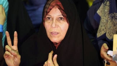 Iran Anti-Hijab Protests: Faezeh Hashemi, daughter of Iran's former president Akbar Hashemi-Rafsanjani. (AFP File) Iran Anti-Hijab Protests: Faezeh Hashemi, daughter of Iran's former president Akbar Hashemi-Rafsanjani. (AFP File)