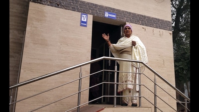 Municipal councillor Santosh Mahant showing Punjab's first transgender toilet, built in front of the bus stand in Bathinda,(Photo by Sanjeev Kumar/ Hindustan Times). Municipal councillor Santosh Mahant showing Punjab's first transgender toilet, built in front of the bus stand in Bathinda,(Photo by Sanjeev Kumar/ Hindustan Times).