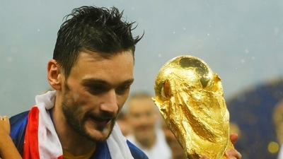 FILE PHOTO- France's Hugo Lloris celebrates with World Cup trophy in 2018 (REUTERS)