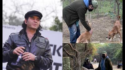Singer Mohit Chauhan has placed around 120 bori bags in Delhi’s Jahanpanah City Forest for stray animals living in the area to sleep on. Singer Mohit Chauhan has placed around 120 bori bags in Delhi’s Jahanpanah City Forest for stray animals living in the area to sleep on.