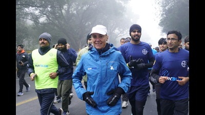 The third leg of the India chapter of the Run Blue campaign will kick off in Varanasi on Wednesday to raise awareness about water conservation and impact of expansion and urbanisation on the banks of the river Ganga. (HT photo)