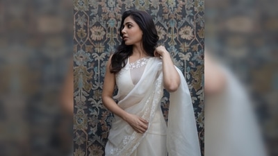 Samantha Prabhu's saree comes with an ajji silk blouse and the set is worth  <span class='webrupee'>₹</span>48,500, as per the official website of the label.&nbsp; (Instagram/@samanthaprabhuofficial)