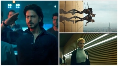 Stills from Pathaan trailer. Stills from Pathaan trailer.