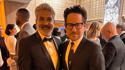 SS Rajamouli and JJ Abrams in Los Angeles.