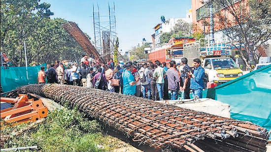 Congress attacks Bommai govt after two die in metro pillar collapse