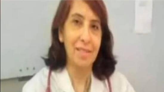 The victim has been identified as Dr Vineeta Arora, a gynaecologist who used to practice on the ground floor of the house with her husband Dr Atul Arora. (HT Photo)