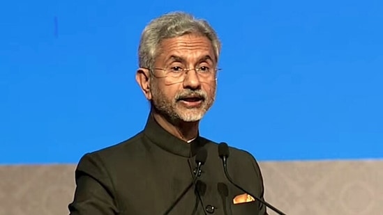 External Affairs Minister S Jaishankar speaks at the 17th Pravasi Bharatiya Divas Convention.(ANI)