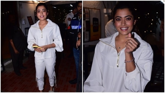 Rashmika Mandanna’s co-ord set is meant to be bookmarked for every casual outing(HT Photos/Varinder Chawla)